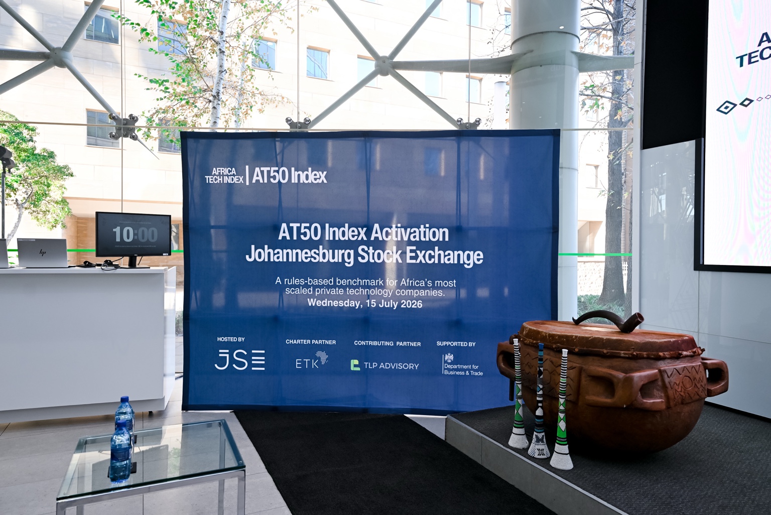AT50 stage at the Johannesburg Stock Exchange