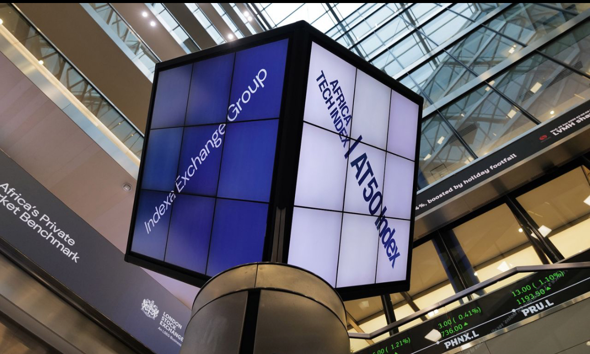 AT50 Index display inside the London Stock Exchange