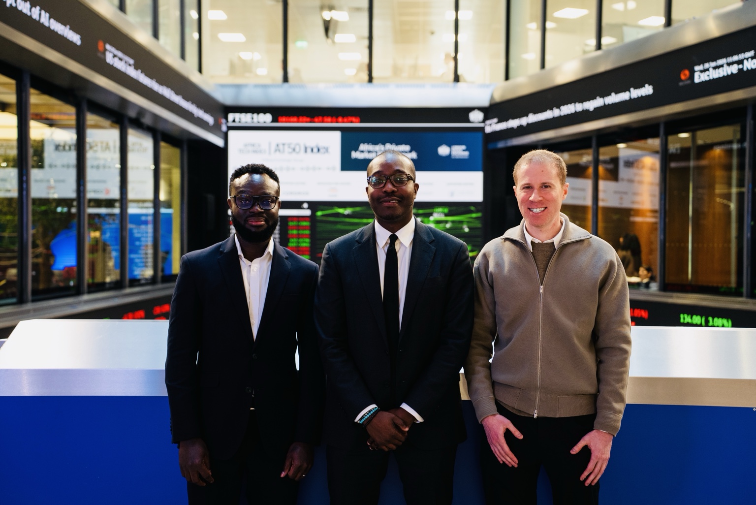 Representatives from Flutterwave, Kuda and Nawy at the AT50 London Launch