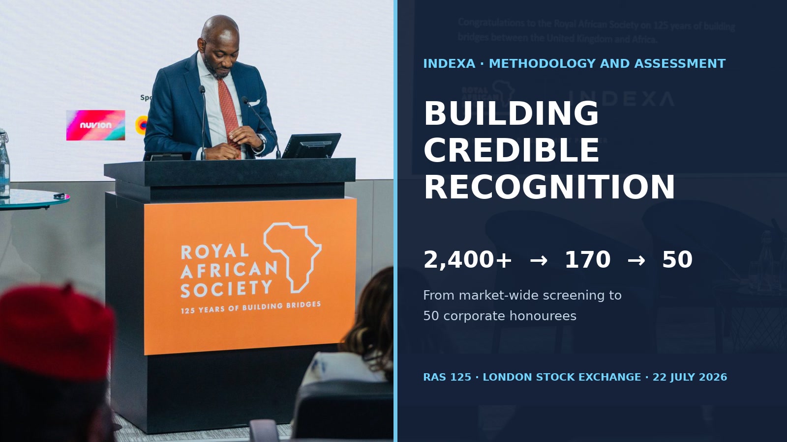 Indexa presenting the RAS 125 Corporate Honours methodology on 22 July 2026